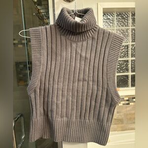 Grey turtleneck sleeveless sweater- NEVER WORN-